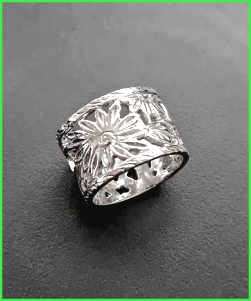 Collection VM Jewels Luxury Gold&Silver Anello fascia Larga in Argento 925